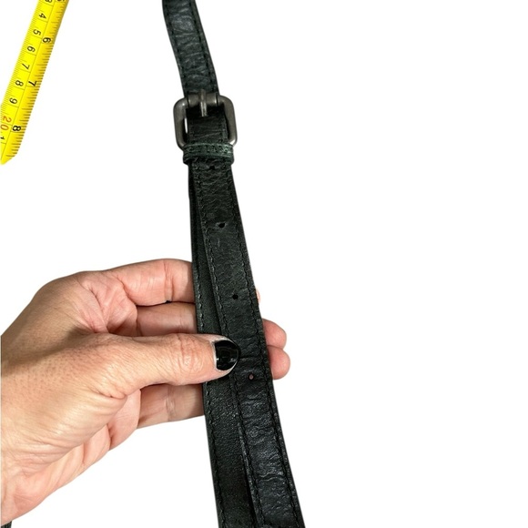 Abbacino Deep Teal Woven Leather Satchel Bag Large Top Handle Crossbody Boho - Picture 6 of 10